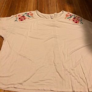 White floral embroidered top from target!